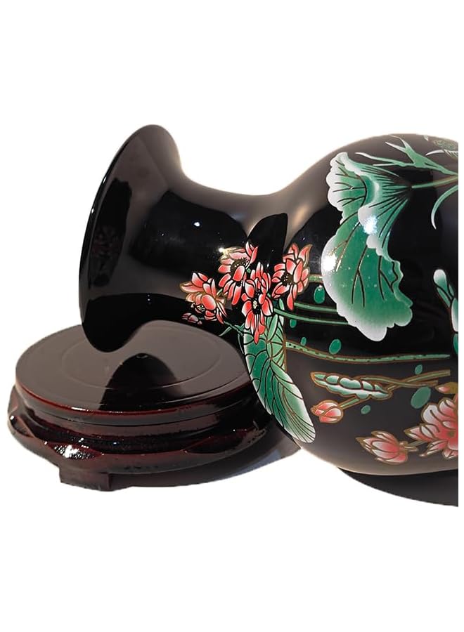 The Bros Black Ceramic Vase Hand-Painted Art Style Vase Retro Style Home Decor Chinese Vase for Decoration Living Rooms,Offices,Study Rooms - Image 2