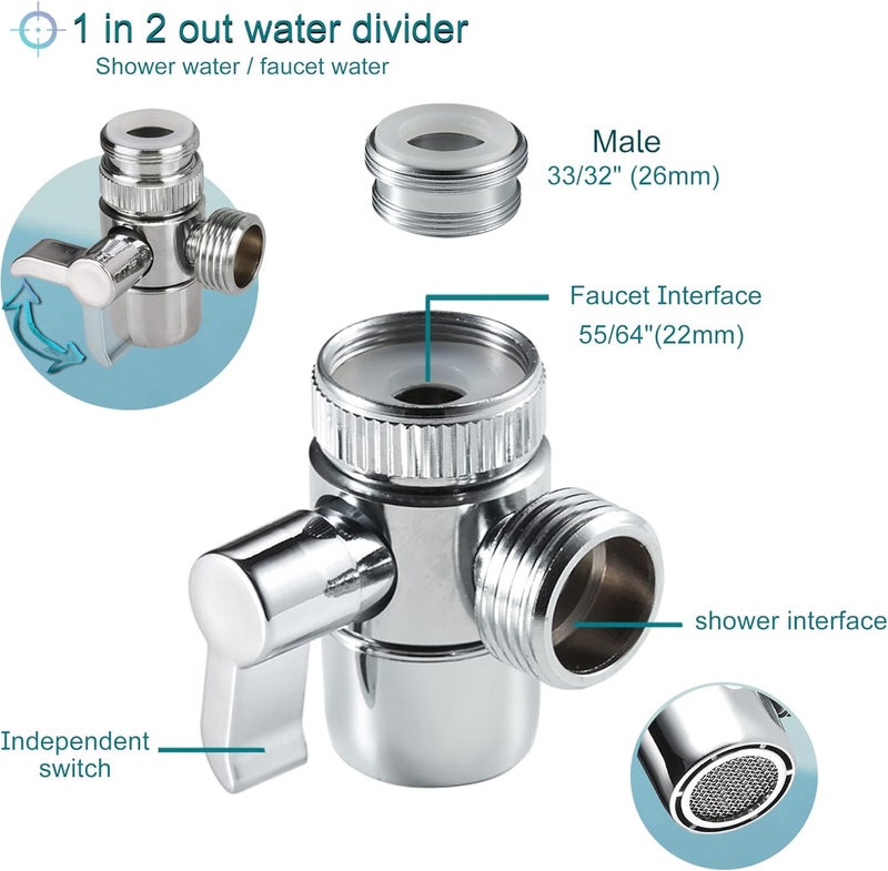 Suicune Bathroom Sink Faucet Sprayer Set Sink Hose Sprayer Attachment Hair Washing Faucet Extension Hand Shower Faucet Diverter Value with Adapter Connect for Bathroom - Image 5