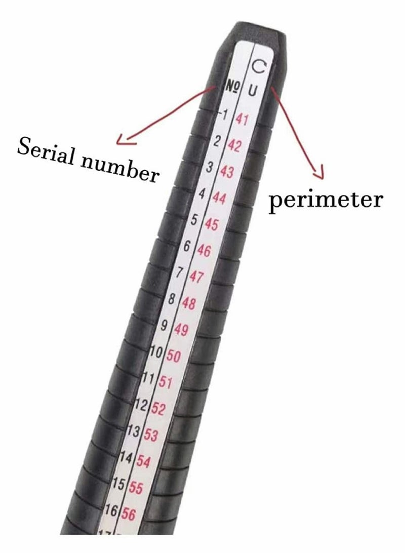SOLARAE Ring Tool Standard Ring Sizer with Half Size Finger Measurement Sacles Kit Mandrel Gauge Ring Stick Measure Tool Finger Size - Image 4