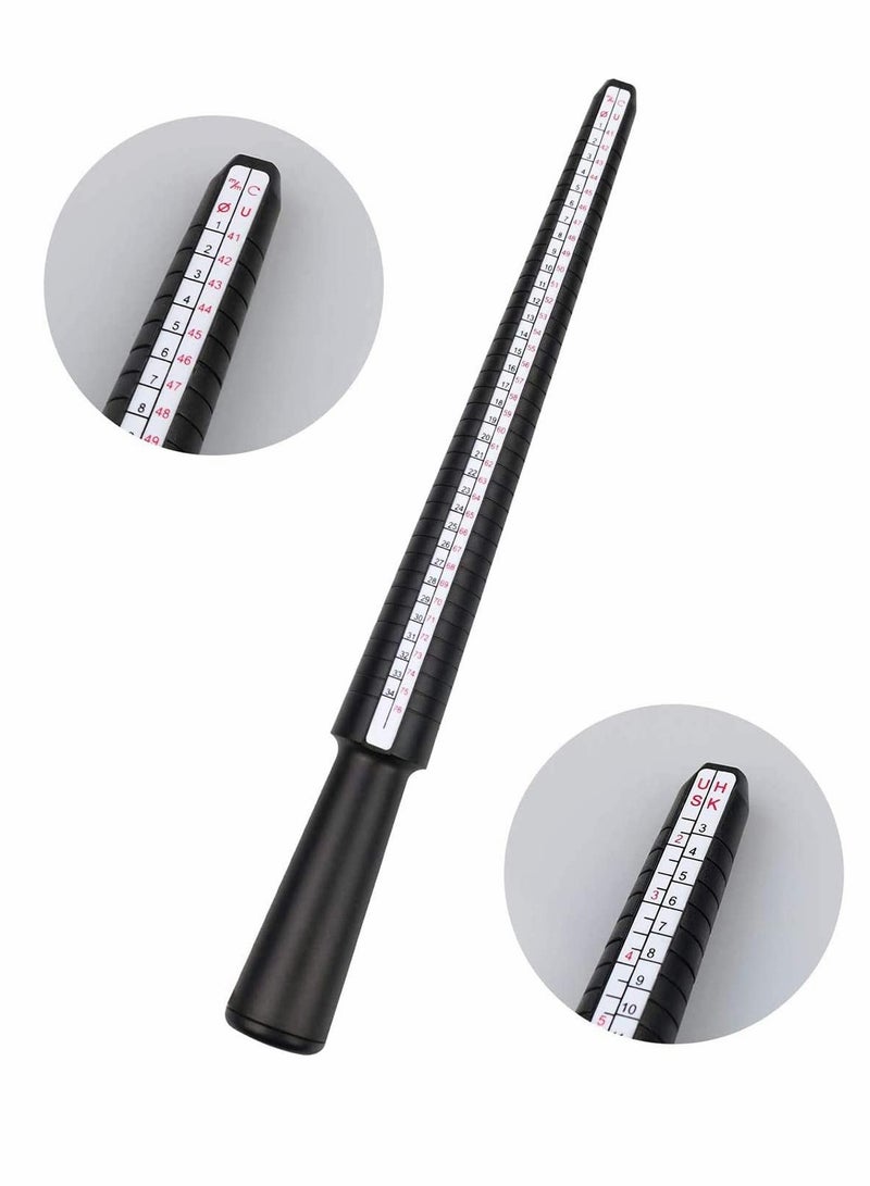 SOLARAE Ring Tool Standard Ring Sizer with Half Size Finger Measurement Sacles Kit Mandrel Gauge Ring Stick Measure Tool Finger Size - Image 2