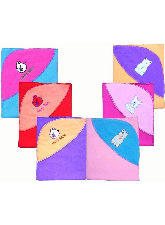 Brandonn Newborn 6 Pcs A/C Hooded Baby Blanket/Baby Bed/Baby Bedding/Baby Wrapper Set(Pack Of 6, Assorted) - Image 2