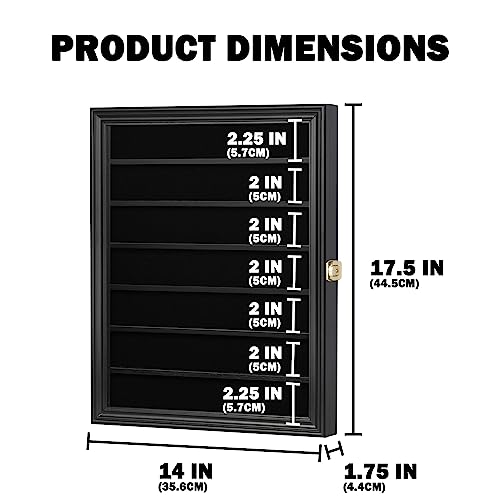 DisplayGifts Military Challenge Coin Display Case Poker Chip Display Stand Rack Black Finish 98% UV Protection Compatible with Army Navy Air Force Marine Corps Honored Coins - Image 2