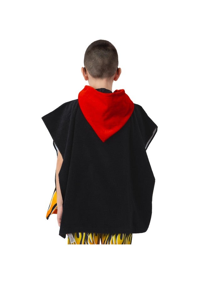 Hot Wheels Towel Poncho, Car Hooded Towel for Kids, Boys Beach Towels and Swimming Towels, One Size, Black - Image 3