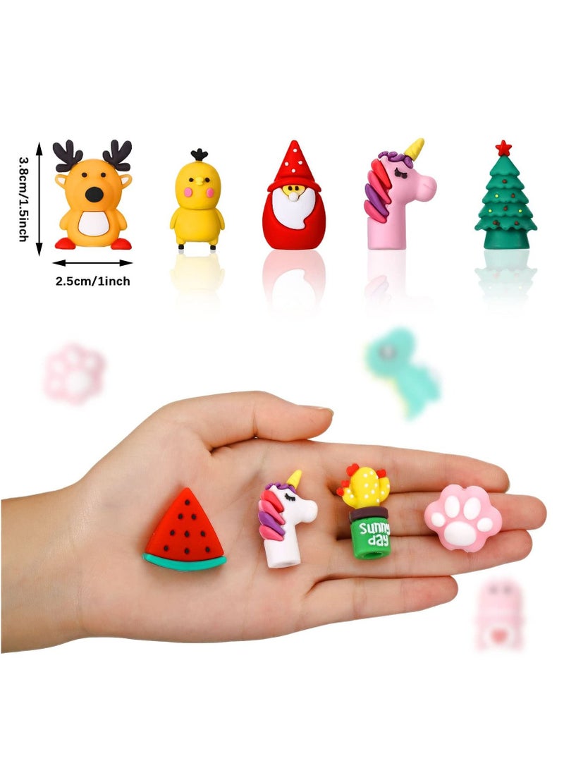 Y&D 30 Pieces Pencil Toppers Animal Dinosaur Pen Clip on Classroom Prizes for Back to School Student Supplies Party Favors (Mixed Style)  - Image 3