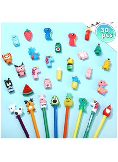 Y&D 30 Pieces Pencil Toppers Animal Dinosaur Pen Clip on Classroom Prizes for Back to School Student Supplies Party Favors (Mixed Style)  - Image 2