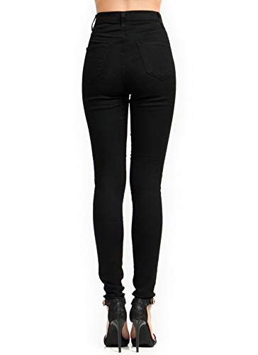 Vibrant High-Waisted Skinny Jeans, Size 3, Black - Image 3