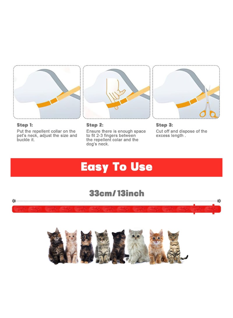 KASTWAVE 2 Pack Flea and Tick Collars, Adjustable Natural Oil Pet Flea Collar for Kitten Cats Puppy 33cm/13 inch in Length, red - Image 5