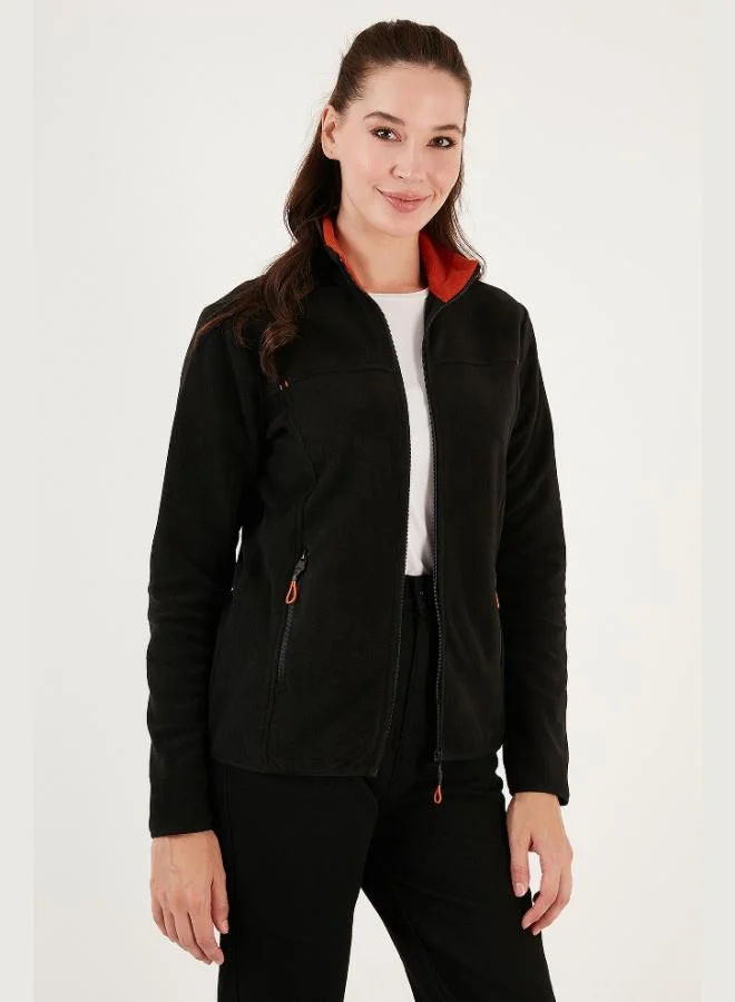 ليلا كارديجان نسائي بياقة مدورة وسحاب وجيوب مضادة للوبر قطعتين