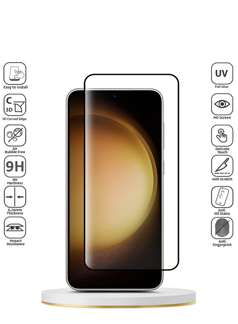 واقي شاشة من الزجاج المقوى المنحني بمقياس النانو لهاتف Samsung Galaxy S23