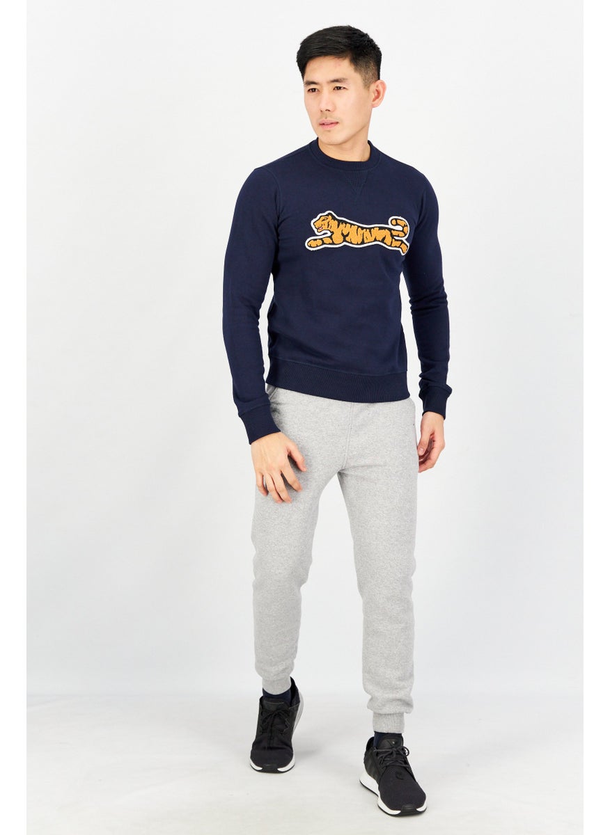 Men Crew Neck Long Sleeve Embroidered Sweatshirt, Navy - pzsku/Z653EBD4B5915181CE6C4Z/45/_/1737643007/769e1ca3-7a0d-46f0-acac-5c01ddd37c93