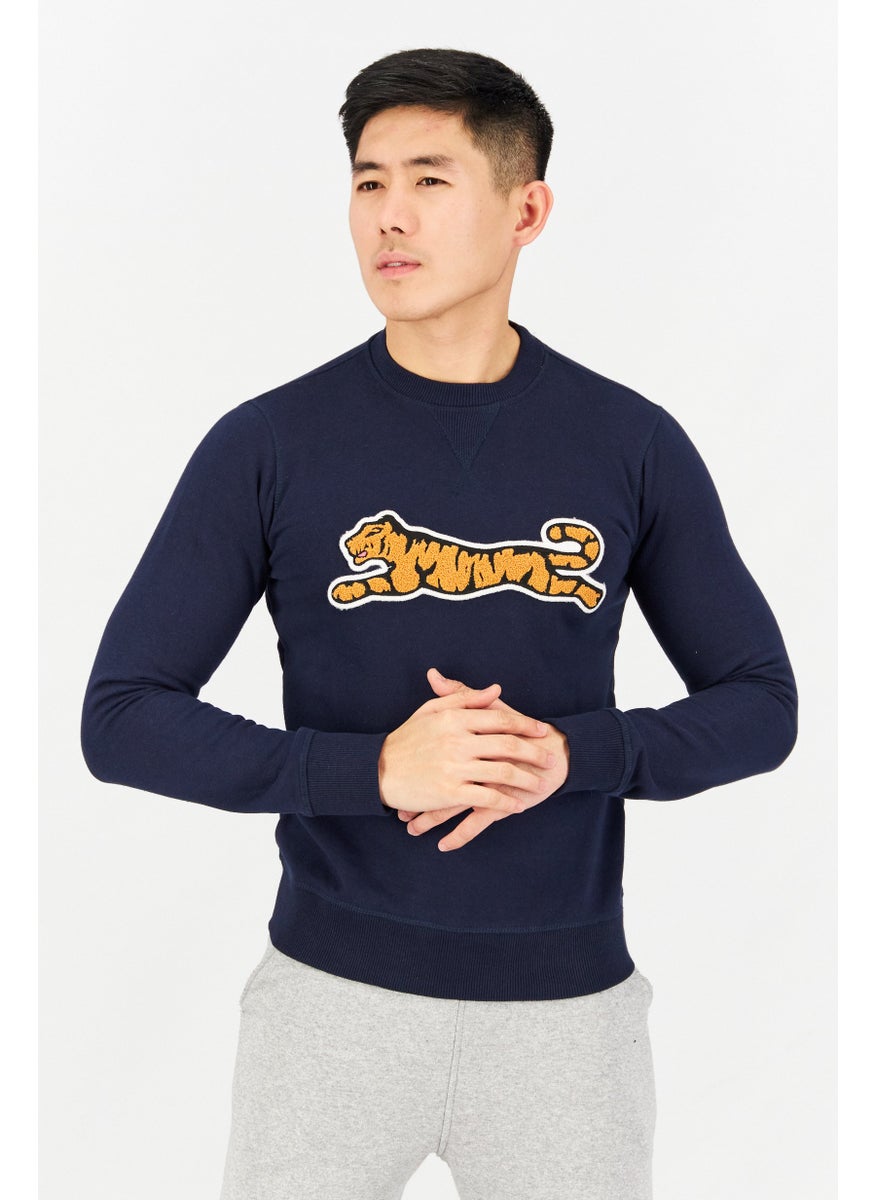 Men Crew Neck Long Sleeve Embroidered Sweatshirt, Navy - pzsku/Z653EBD4B5915181CE6C4Z/45/_/1737643047/c23b5598-9b0b-4313-a0b6-e213e42a2727