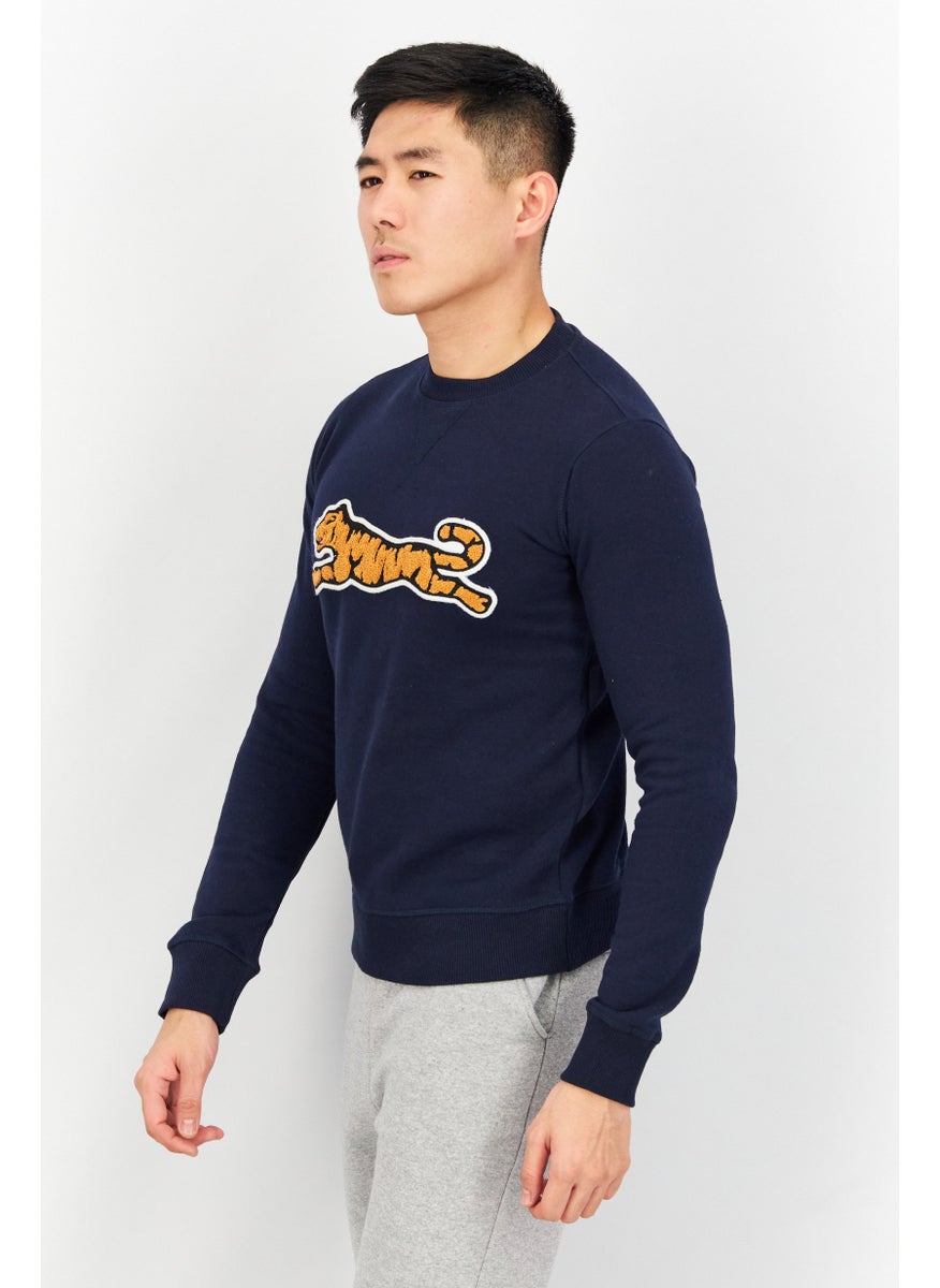 Men Crew Neck Long Sleeve Embroidered Sweatshirt, Navy - pzsku/Z653EBD4B5915181CE6C4Z/45/_/1737643097/06aee89a-15d7-4725-9ade-944f138f864a