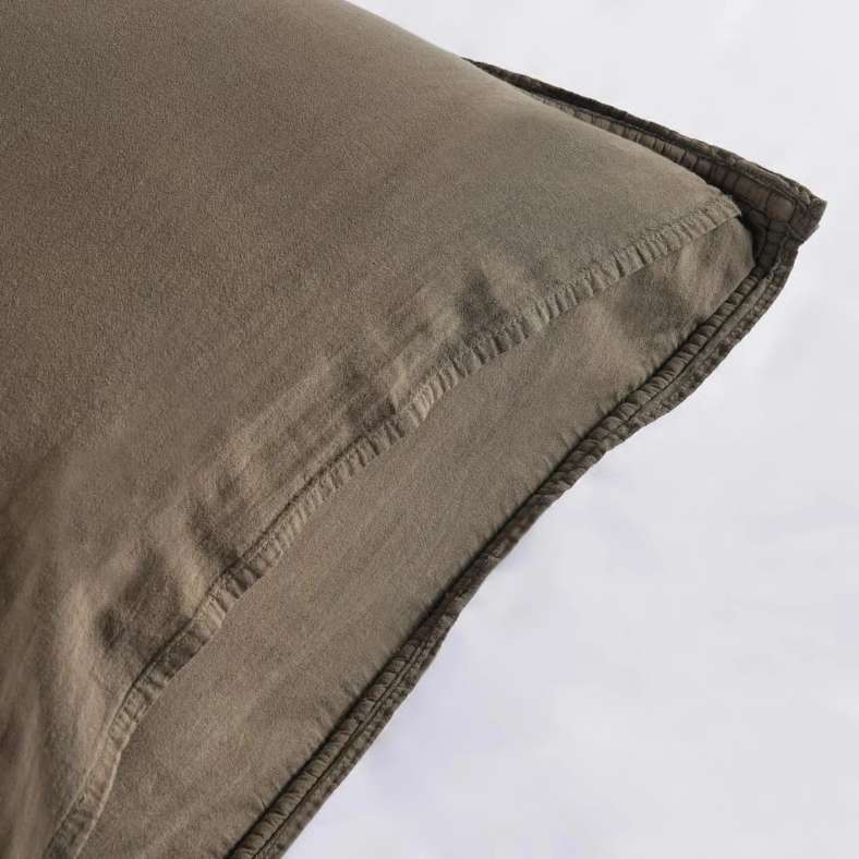 Pan Home طقم غطاء سرير كتان مخملي كاميرون - زيتوني - Image 5