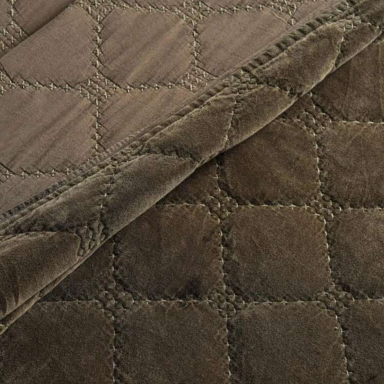 Pan Home طقم غطاء سرير كتان مخملي كاميرون - زيتوني - Image 3
