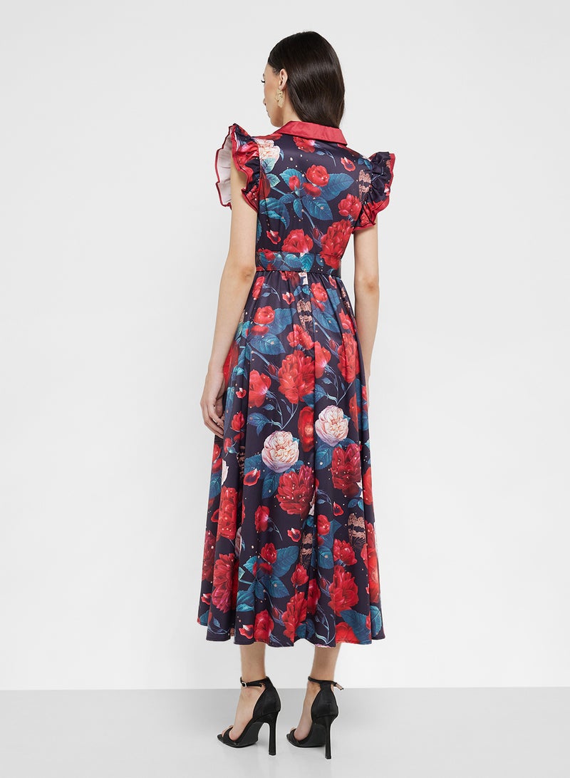 Floral Belted Dress