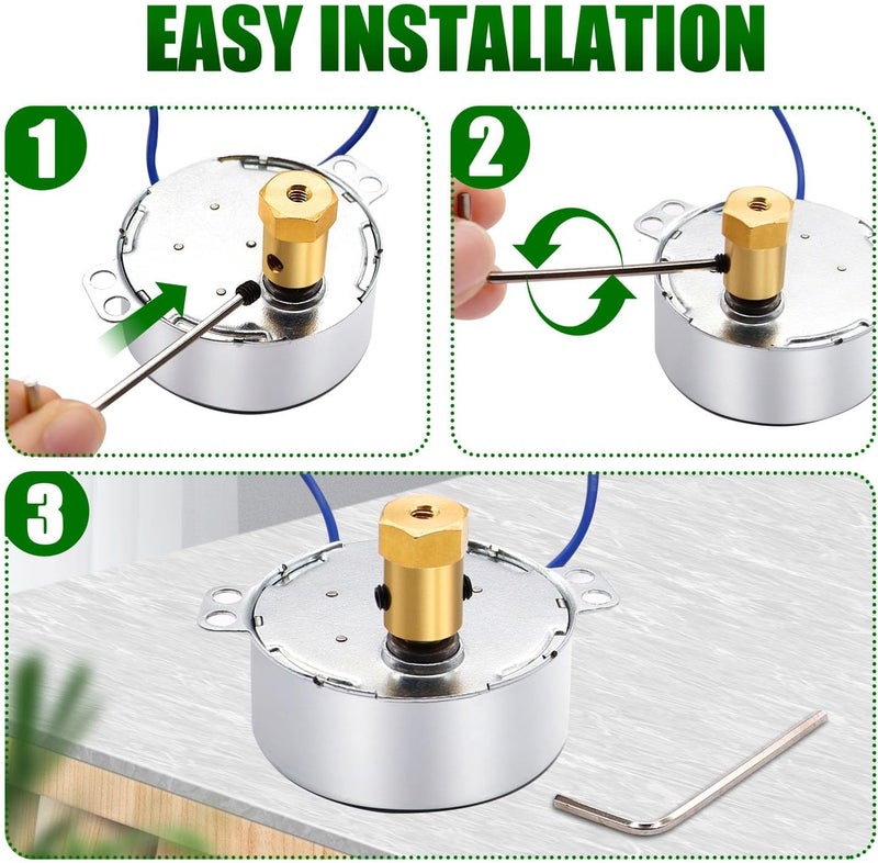 Twidec /Synchronous Turntable Motor Electric Motor 5-6RPM/MIN 50/60Hz 4W CCW/CW AC100~127V Synchron Motor for Cup Turner,Cuptisserie Rotator with 7mm Flexible Coupling TYC-50-5-6R-XLLB1PCS - Image 5