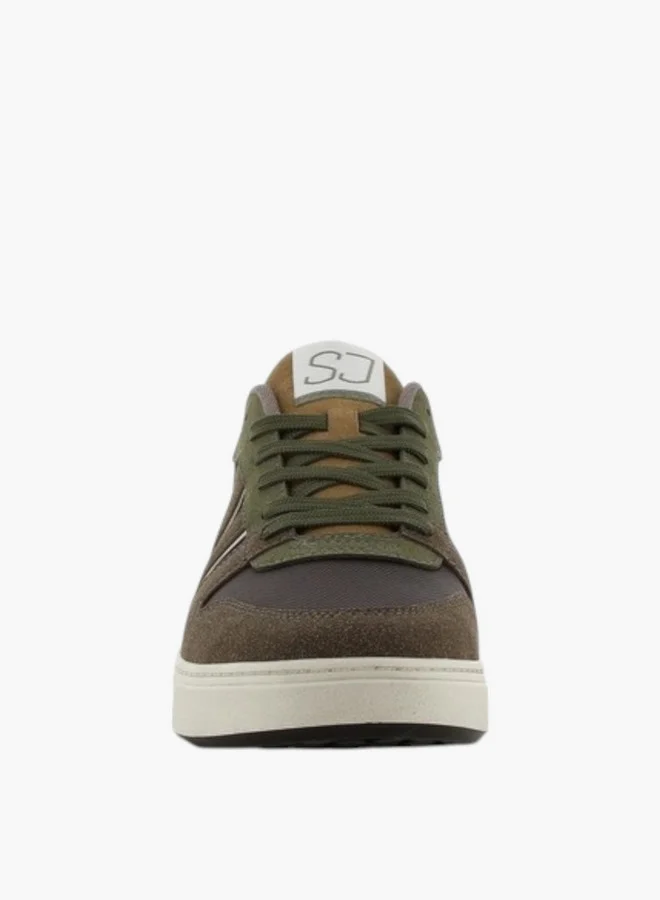 SJ SJ Men's Panelled Sneakers with Lace-Up Closure - 639753-A50