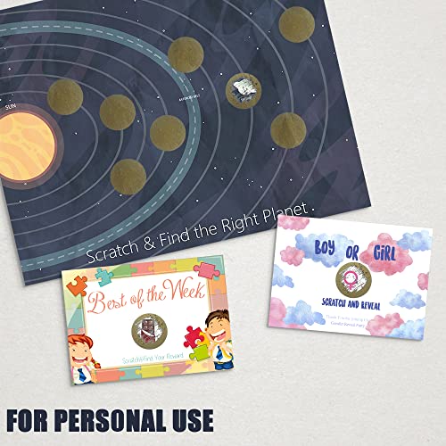 MR-LABEL Mr- Label – 1000 Pieces 1 inch Round Scratch Off Stickers – DIY Stickers for Gender Reveal | Reward Programs | Scratch Tickets (Gold) - Image 5
