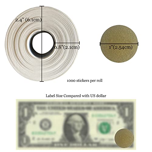 MR-LABEL Mr- Label – 1000 Pieces 1 inch Round Scratch Off Stickers – DIY Stickers for Gender Reveal | Reward Programs | Scratch Tickets (Gold) - Image 2