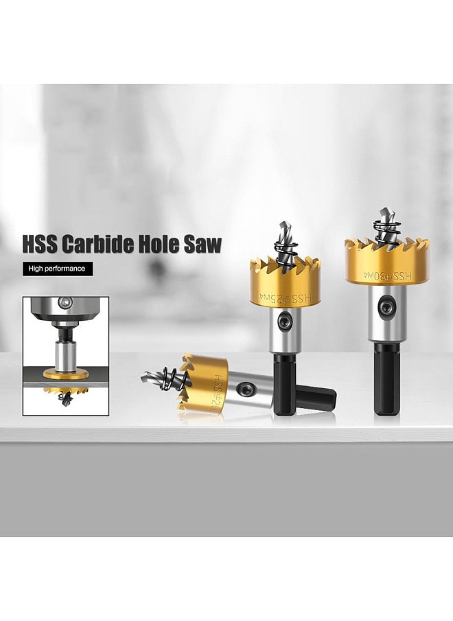 Generic - 5Pcs Carbide Tip HSS Drill Bit Hole Opener High Speed Steel Hole Saw Cutter Drill Bits Stainless Steel Metal Alloy Drill Tools - Image 1