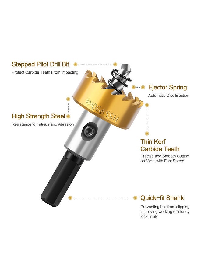 Generic - 5Pcs Carbide Tip HSS Drill Bit Hole Opener High Speed Steel Hole Saw Cutter Drill Bits Stainless Steel Metal Alloy Drill Tools - Image 1