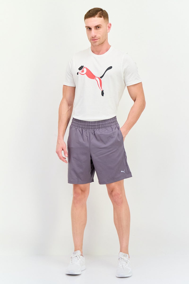 PUMA شورتات تدريب رياضية للرجال برباط سحب بطول 7 إنش، رمادي - Image 1