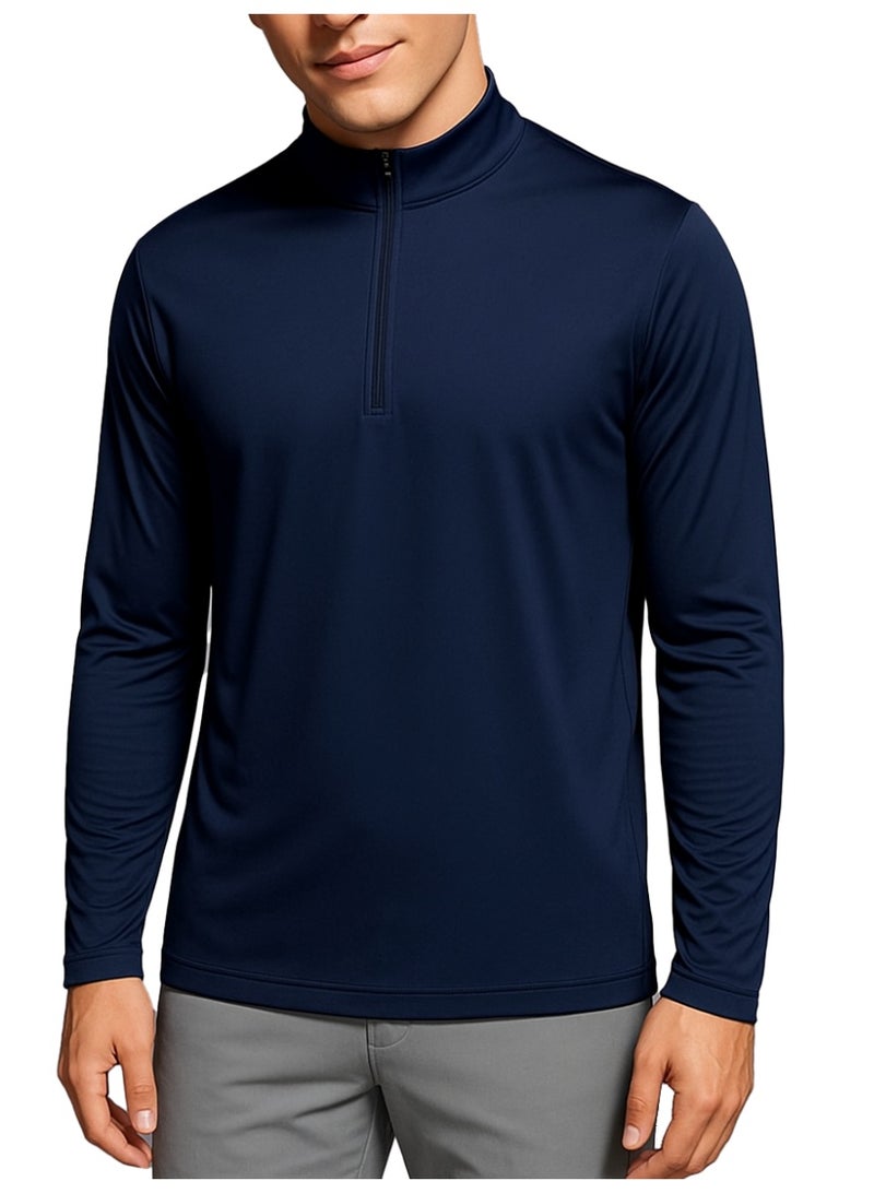 Nileton Sports T-Shirt - Long Sleeve Top - Half Zipper Quick Dry Tee - Running And Gym T- Shirts - Sportswear For Men - Image 1