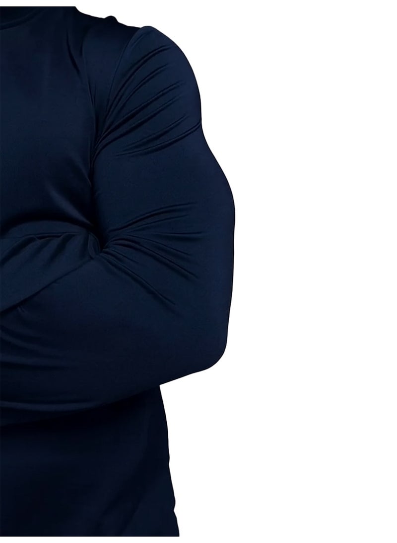 Nileton Sports T-Shirt - Long Sleeve Top - Half Zipper Quick Dry Tee - Running And Gym T- Shirts - Sportswear For Men - Image 2