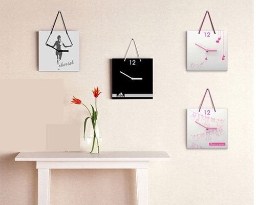GeekGoodies GeekGoodies Shopping Bag Shelf Designer Fancy Novelty Table Desk Clock Grey  - Image 1
