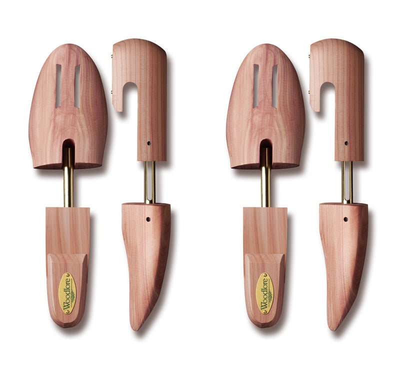 Allen Edmonds Woodlore Mens Cedar Wood Shoe Trees 2 Pairs Adjustable AromaticMADE in USA Small 6585 Cedar