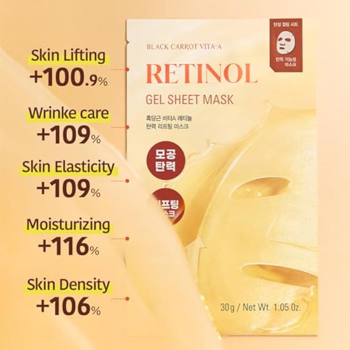 GOODAL Retinol + Black Carrot Gel Sheet Mask – Intensive Hydration & Pore-Lifting, Cooling, Skin-Firming Facial Mask [4EA] - Image 5