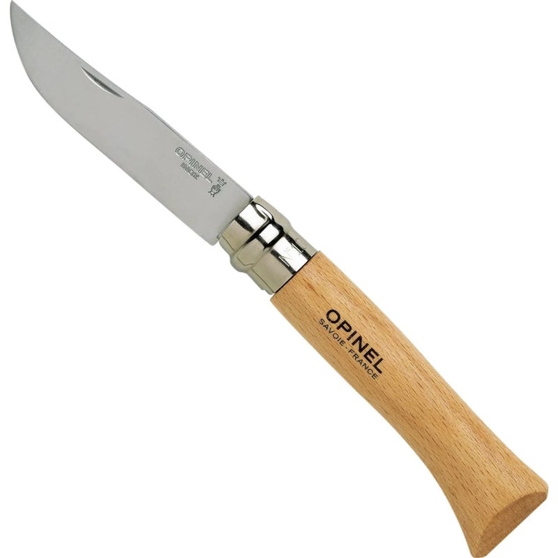 أوبينيل سكين Opinel رقم 10 قابل للطي من الفولاذ المقاوم للصدأ بمقبض من خشب الزان - Image 1