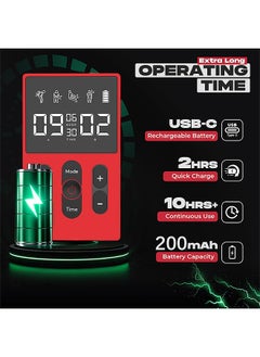 MAANGE EMS Muscle Stimulator, Dual Channel Electronic Pulse Massager, Rechargeable Therapy Machine with 4 Pcs Electrode Pads (Red)  - Image 3