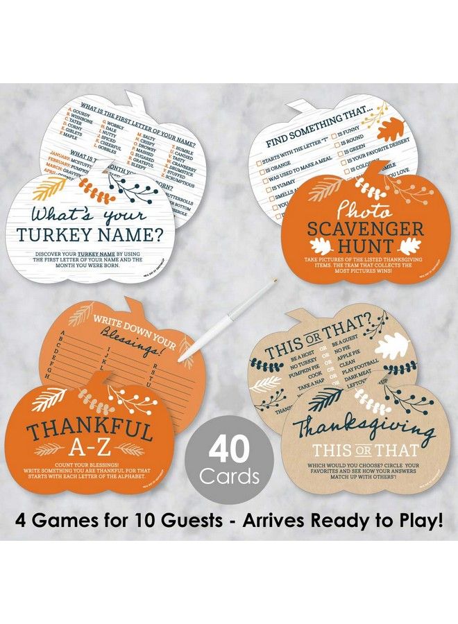 Big Dot of Happiness Happy Thanksgiving 4 Fall Harvest Party Games 10 Cards Each Gamerific Bundle - Image 3