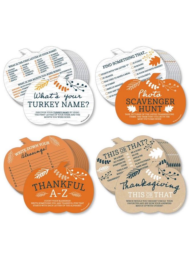 Big Dot of Happiness Happy Thanksgiving 4 Fall Harvest Party Games 10 Cards Each Gamerific Bundle - Image 1