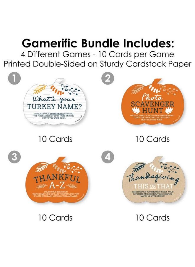 Big Dot of Happiness Happy Thanksgiving 4 Fall Harvest Party Games 10 Cards Each Gamerific Bundle - Image 4