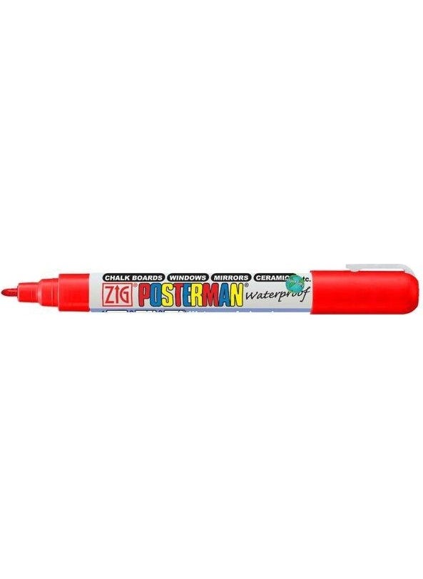 Zig Posterman Waterproof Painting Marker Fine Tip 1 mm Red 