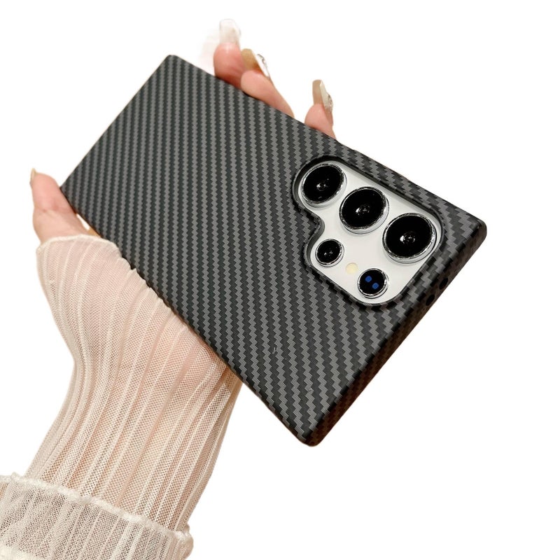 MagSafe Case | Black Carbon Fiber Texture | Shockproof Cover for Samsung S26 Ultra / Samsung S26 - Image 1