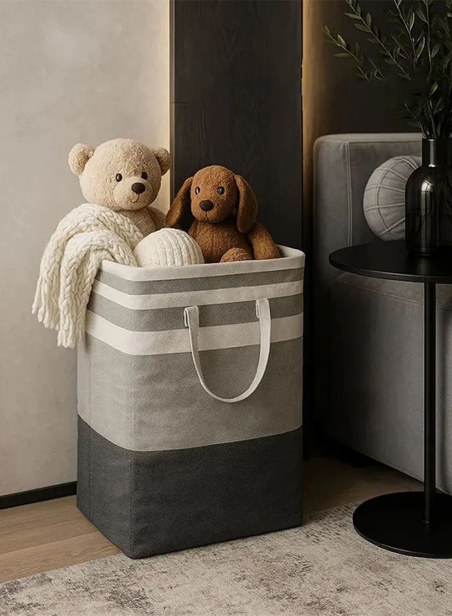 Laundry Baskets Collapsible Laundry Hamper, Large Laundry Baskets Freestanding Waterproof Clothes Hamper with Easy Carry Handles, Dirty Clothes Hamper Laundry Baskets for Bedroom, Bathroom, Dorm, Toys Storage，(Stripes, 1 × 75L) - Image 4