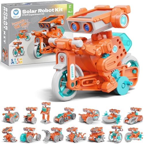 Sillbird Solar Robot Building Kit STEM Gift for Boys Aged 814 15in1 DIY Science Educational Robotic Set Solar or Battery Powered Toy for Kids Birthday with 212 Pieces - Image 1