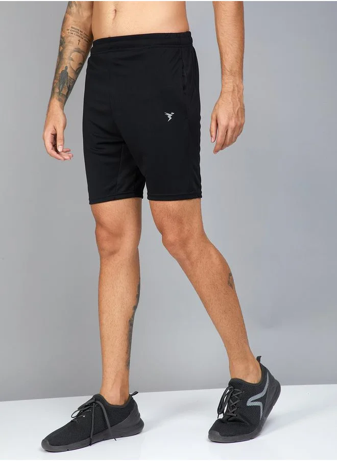 تكنوسبورت Men Solid Slim Fit Shorts with Techno Dry by Styli