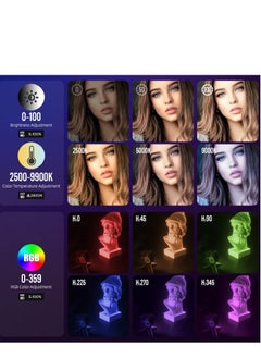 KASTWAVE Magnetic RGB Video Light, PHOTOOLEX Tofu Black knight Camera Light Mini 360° Full-Color LED Light for GoPro Studio Streaming Tiktok Vlog  - Image 3