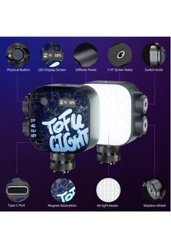 KASTWAVE Magnetic RGB Video Light, PHOTOOLEX Tofu Black knight Camera Light Mini 360° Full-Color LED Light for GoPro Studio Streaming Tiktok Vlog  - Image 4