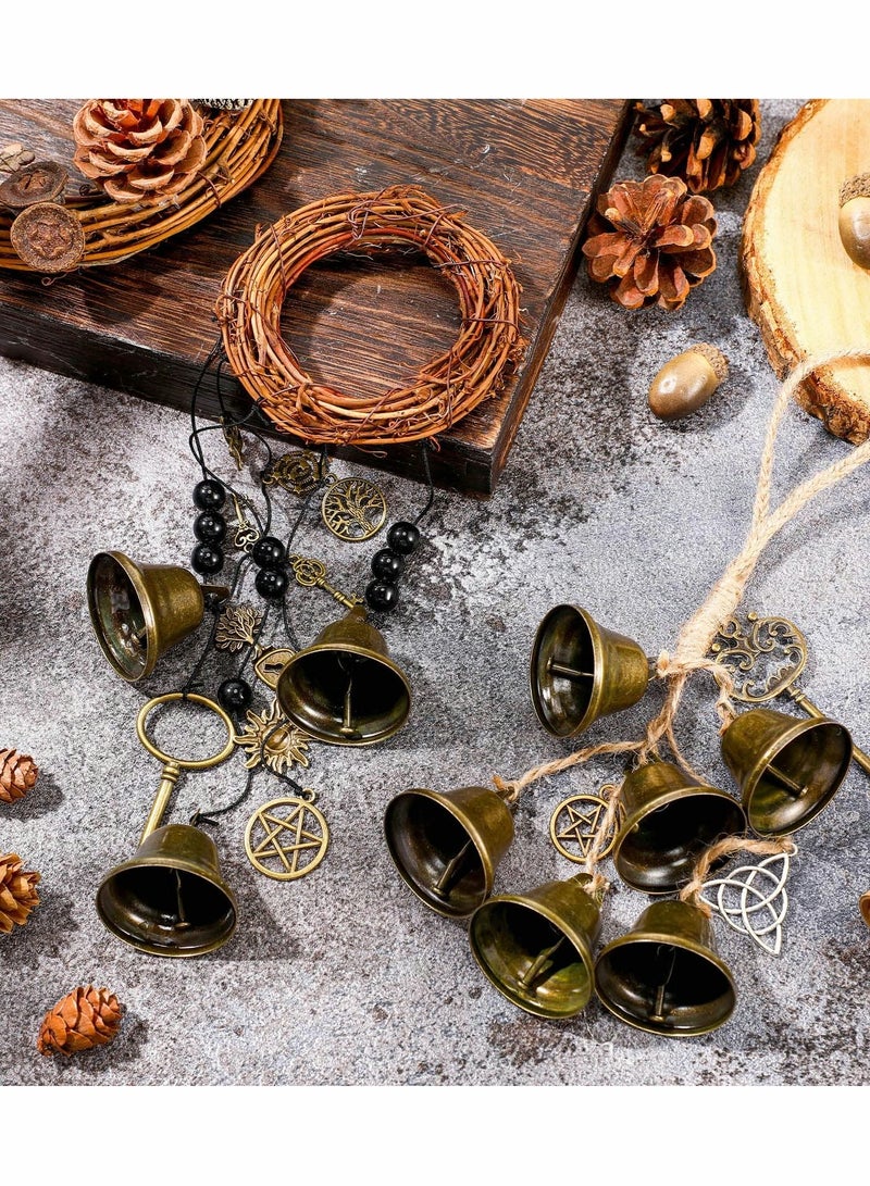 Witch Bells, 2 PCS Wiccan Magic Wind Chimes Witchcraft Decor Gifts Home Room Door Knob Decorative Protection Kitchen Witches Runes Supplies, Witchy Things Clear Negative Energy