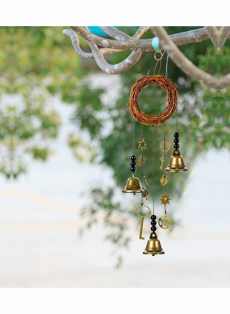 Witch Bells, 2 PCS Wiccan Magic Wind Chimes Witchcraft Decor Gifts Home Room Door Knob Decorative Protection Kitchen Witches Runes Supplies, Witchy Things Clear Negative Energy