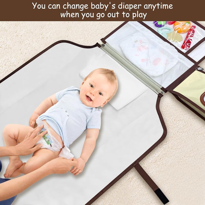 Smof Portable Diaper Changing Pad Portable Diaper Changing Pad for Baby Detachable Travel Changing Pad for Newborn Girl  Boy Baby Changing Pad with Wipes Pocket Gifts for Baby Shower - Image 4