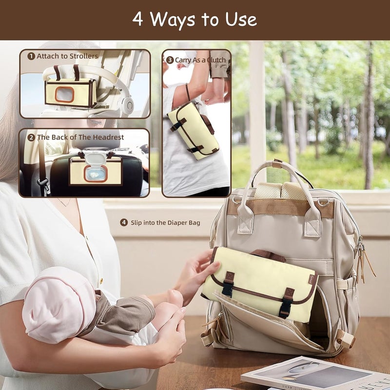Smof Portable Diaper Changing Pad Portable Diaper Changing Pad for Baby Detachable Travel Changing Pad for Newborn Girl  Boy Baby Changing Pad with Wipes Pocket Gifts for Baby Shower - Image 3