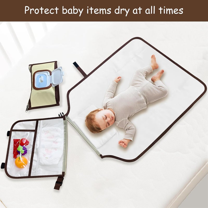 Smof Portable Diaper Changing Pad Portable Diaper Changing Pad for Baby Detachable Travel Changing Pad for Newborn Girl  Boy Baby Changing Pad with Wipes Pocket Gifts for Baby Shower - Image 5