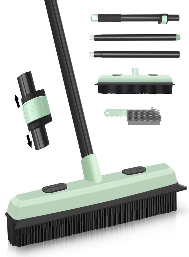 DALIPER Upgraded Rubber Broom Pet Hair Remover with Squeegee Fur Sweeper Small Detailing Lint Brush to Fluff Carpet Rug Tile Hardwood Floor - Image 1