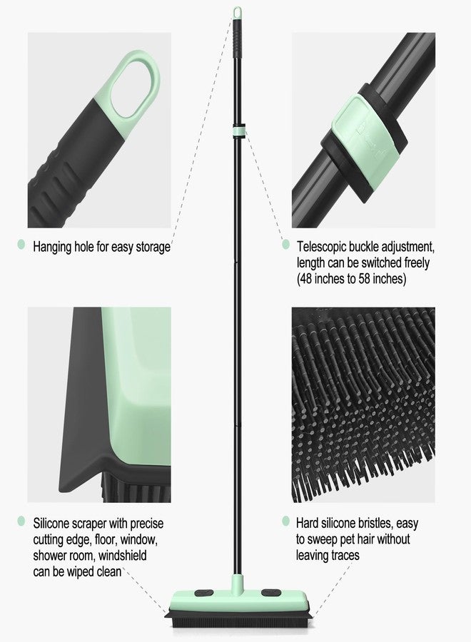 DALIPER Upgraded Rubber Broom Pet Hair Remover with Squeegee Fur Sweeper Small Detailing Lint Brush to Fluff Carpet Rug Tile Hardwood Floor - Image 4